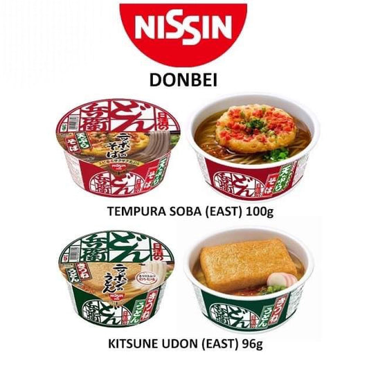 NISSIN | Donbei Instant Noodles [Tempura Soba/Kitsune Udon]